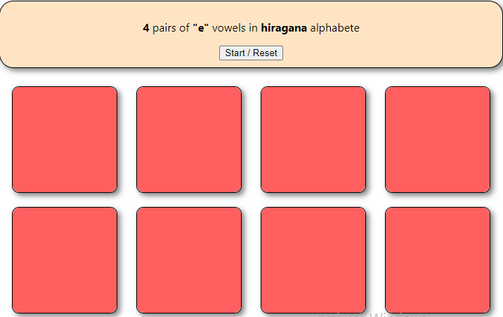 Japanese Memory Game
